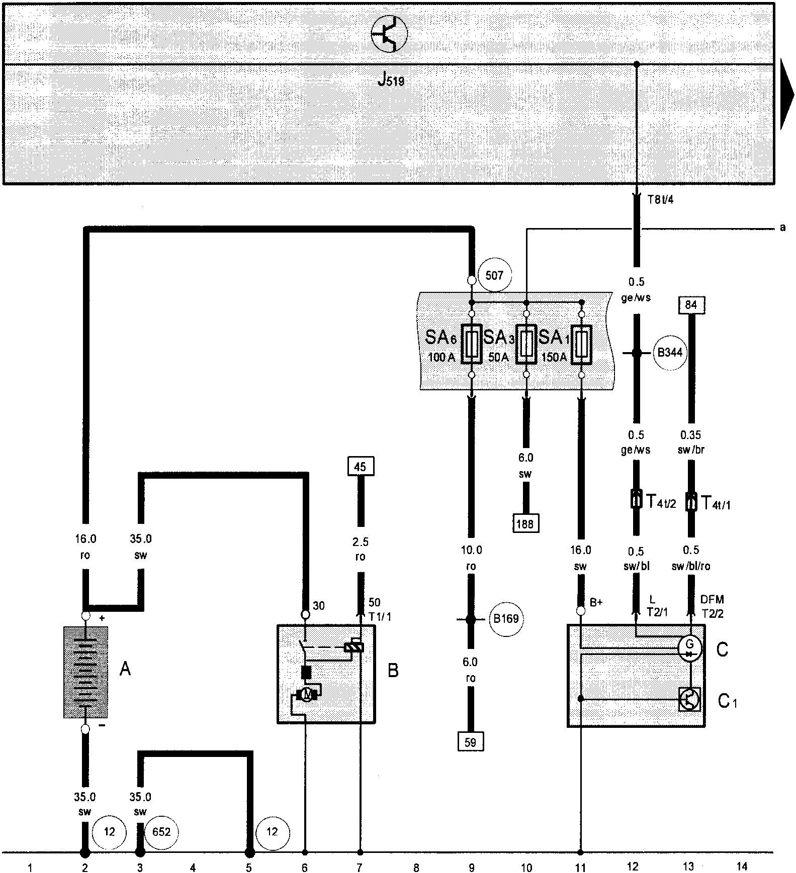 電路圖 (Motronic BJZ發(fā)動機(jī))